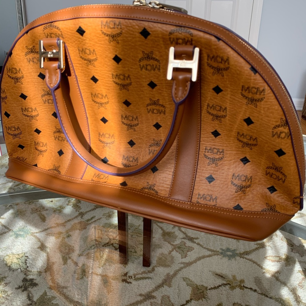 MCM Monogram Top Handle Tote